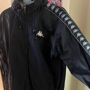 Vintage Navy blue Kappa fleece lined windbreaker